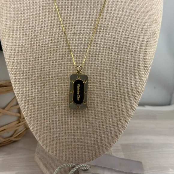Dior Gold and Black Pendant Necklace - Picture 2 of 3